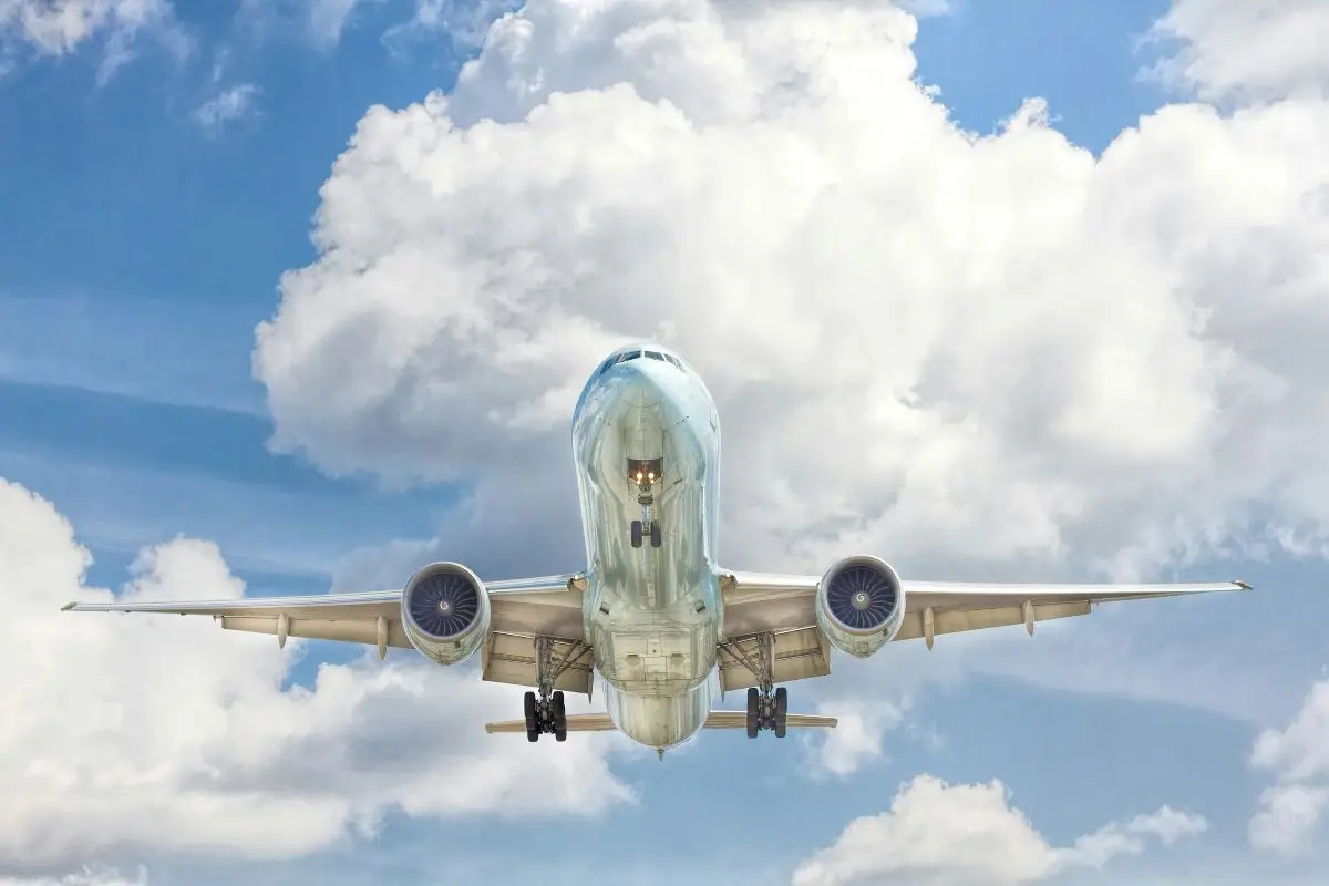 Plane taking off with the sky in the background