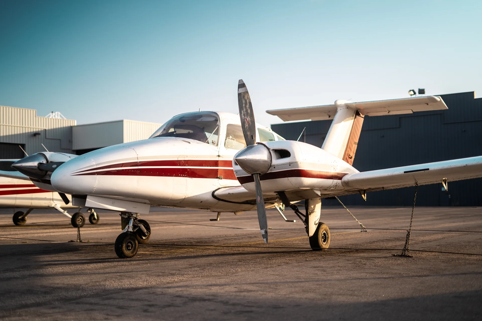 Close front-left view of a Beechcraft Duchess