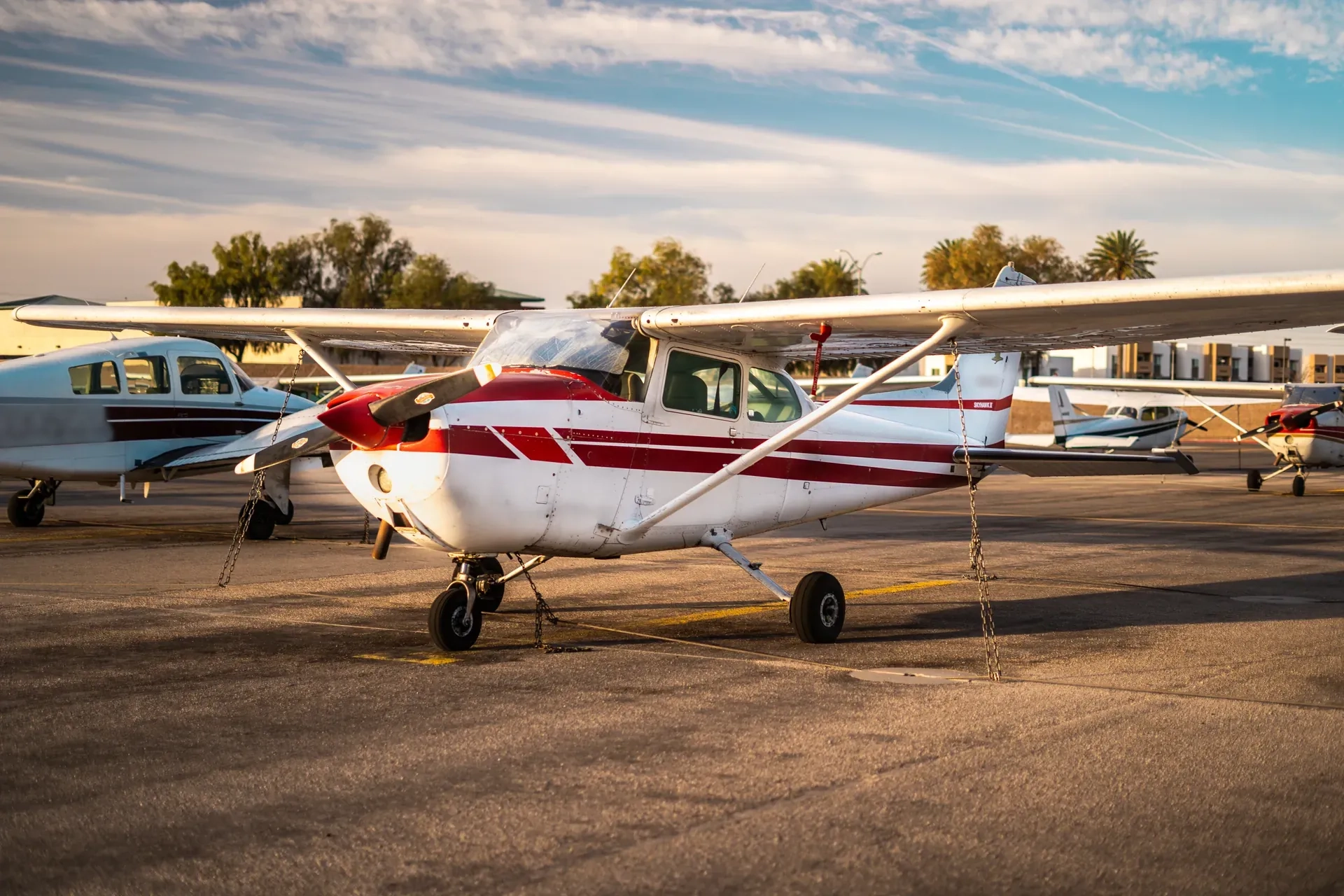 Front-left view of a Cessna 172N