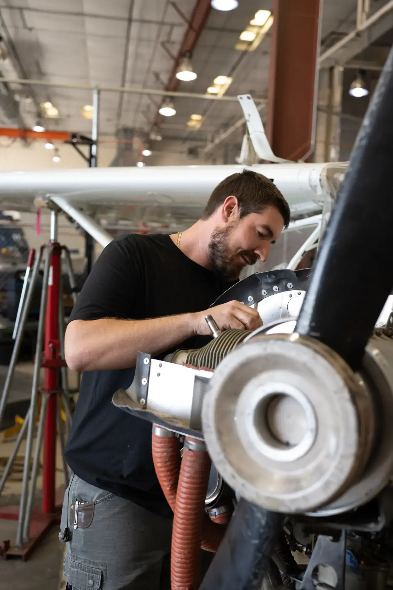 Mechanic working on an aircraft